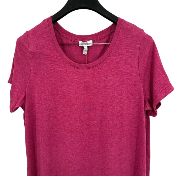Jessica Simpson Raspberry Red Midi T-Shirt Casual Lounge Short Sleeve Dress XXL - Picture 3 of 7